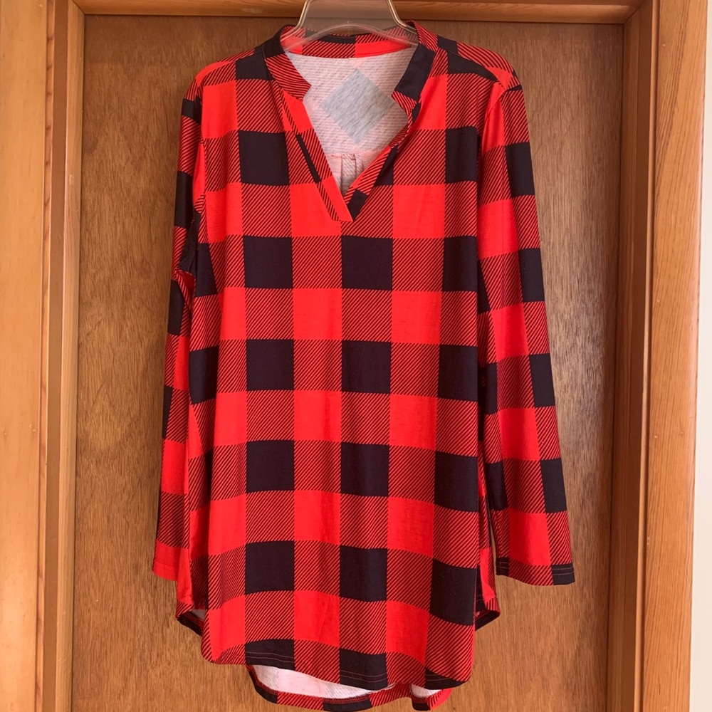 Buffalo Plaid Tunic Top